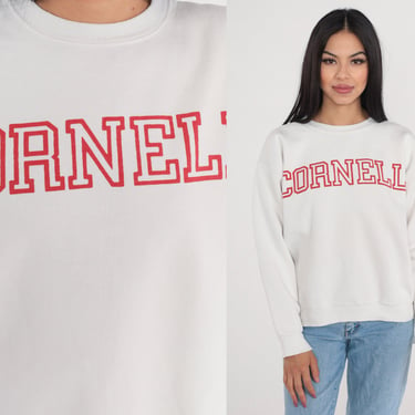 Cornell Sweatshirt 90s University Sweatshirt College Sweater Ithaca New York Bears Logo Shirt Ivy League Sports Graphic Vintage 1990s Large 