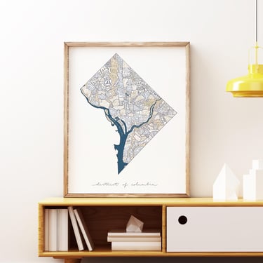 Washington, DC Neighborhoods Map Poster // Multiple Sizes Available 