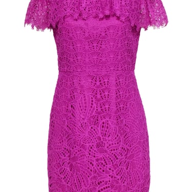 Trina Turk - Purple Lace Cap Sleeve Dress Sz 6