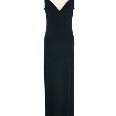 Ozbek Black Maxi Slip Dress
