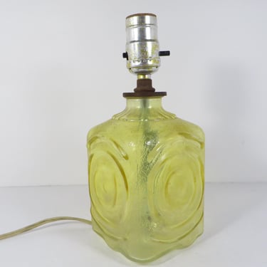 Vintage Yellow Glass Bull's Eye Lamp 