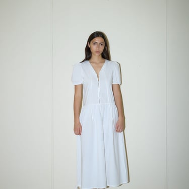 Draw Hem Dress in White - Deiji Studios