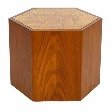 1960s Drexel Viewpoint Walnut and Cork Side Table