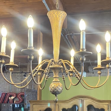 Large 8 Light Bronze Chandelier