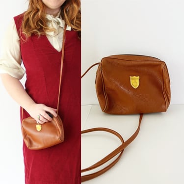 Mark Cross Brown Leather Cross Body Bag / Vintage Leather Mini Cross Body / Small Tan Leather Bag 