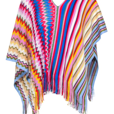 Missoni - Rainbow Multi color Poncho Sweater Sz One Size