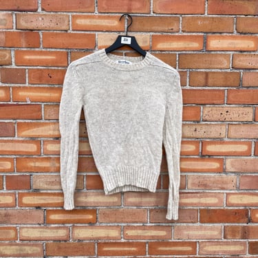 vintage 60s off white beige cream wool sweater / xs extra small 