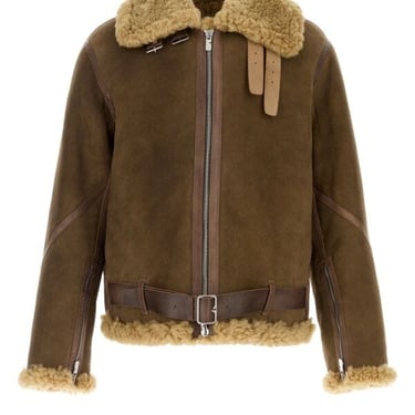 Burberry Men Brown Shearling Jacket