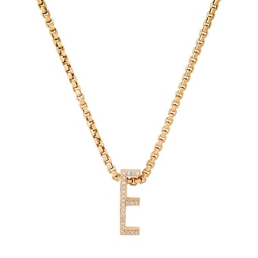 Slide-On Pave Chunky Initial Necklace (By Special Order)