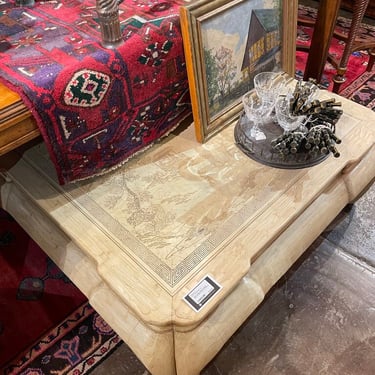 Asian Coffee Table 43 inches wide. 43 inches long. 15 inches tall.