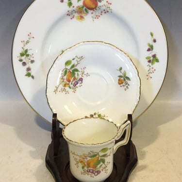 Coalport Trio Dessert Plate Demitasse Cup & Saucer By Danbury Mint, tea party set, tea cup with desert dish, 3 piece tea set, gifts for her 