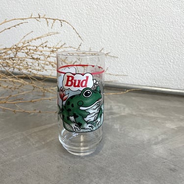 Vintage Budweiser Frog Beer Glass | Anheuser-Busch | Vintage Novelty Glassware | Vintage Barware | 1995 
