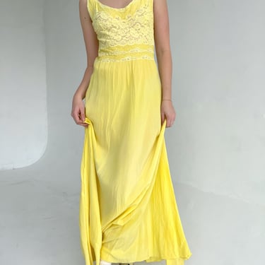 Hand Dyed Yellow Silk Dress