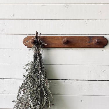 Primitive Hook Rack | Rustic Wall Hooks | Entryway Rack | Wood Pegs Peg Rack Wooden | Modern Rustic Entryway | Kitchen Jewelry Towels Bath 