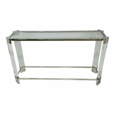 Mitchell’s Gold + Bob Williams Contemporary Polished Nickel and Acrylic Melrose Console Table