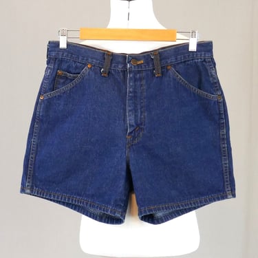 70s Men's Jean Short Shorts - 31" or snug 32" waist - Spyder - Cotton Denim - Vintage 1970s - 5" inseam length 