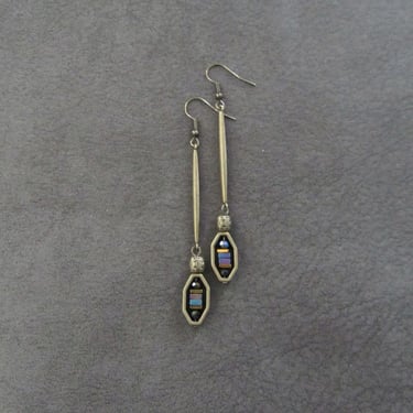 Minimalist multicolor geometric earrings 