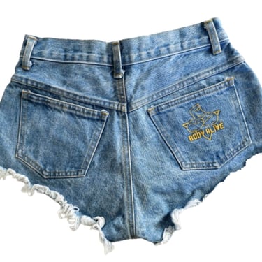 Retro 80s Denim Short Shorts, Frayed Hem Shorts, Iconic Bay Watch Beach Shorts, Dungaree Fitness Model Shorts 