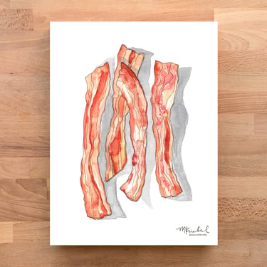 Bacon Watercolor Art Print