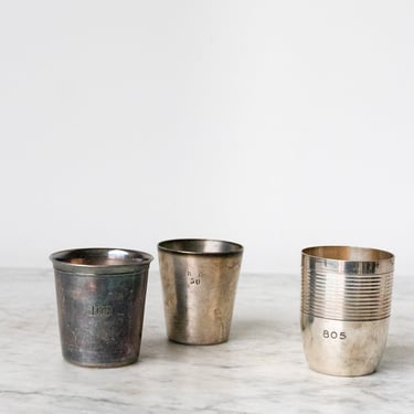 Trio of Vintage Silver Christening Cups