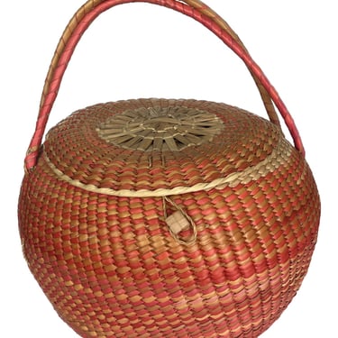 Vintage Hombre Basket, Woven Basket, Large Basket, Vintage Home Decor, Woven Basket, Natural Fiber Basket, Natural Home Decor, Basket 