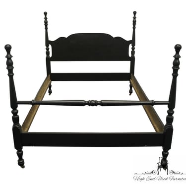 HIGH END Vintage Shabby Chic Rustic Black Painted Full Size Four Poster Bed 
