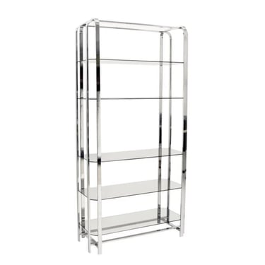 Milo Baughman Chrome and Glass Etagere/Bookshelf, 1960