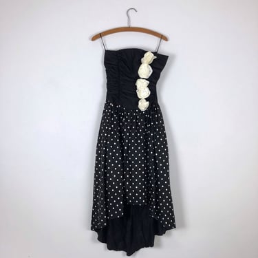 1980s Gunne Sax Polka Dot Dress - Size XS