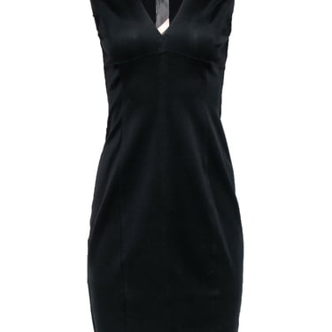 Burberry - Black Sleeveless Sheath Dress w/ Epaulette Shoulder Sz 8