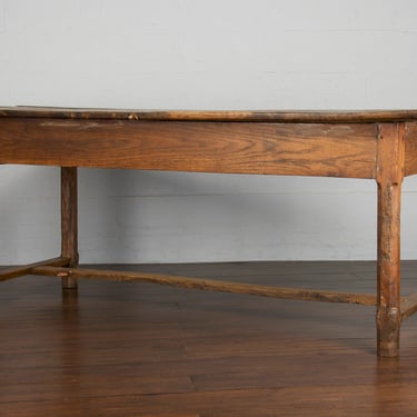 19th Century Country French Farmhouse Walnut Trestle Dining Table 