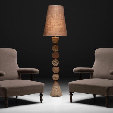 Open Armchairs / Terracotta Floor Lamp