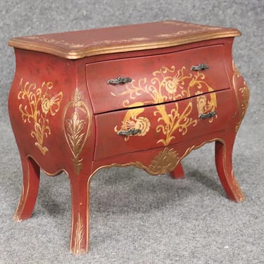 French Louis XV Style Paint Decorated Petite Commode Jewelry Box, Circa 1970