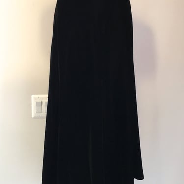 1970s Oscar De La Renta Black Velvet Skirt with Belt 