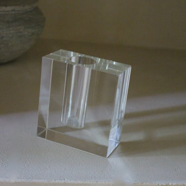 Heavy Vintage Glass Bud Vase