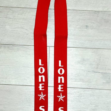 vintage LONE STAR Red and White Suspenders Western Wear clothing Unisex Suspenders 