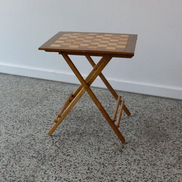 Vintage Mid Century Chess and Checker Collapsable Game Board 