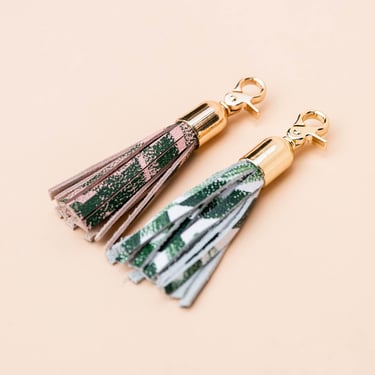 Leather Tassel Key Fob - Palm 