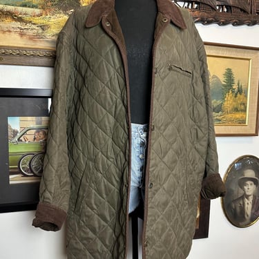 Vintage Banana Republic Quilted Barn Jacket Olive Size L-XL 