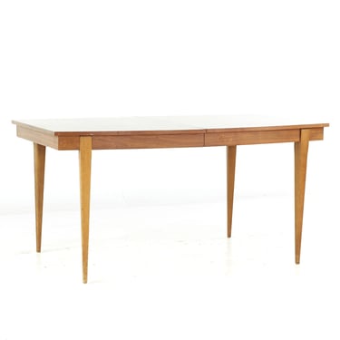 Young Manufacturing Mid Century Walnut Dining Table with 1 Leaf - mcm 