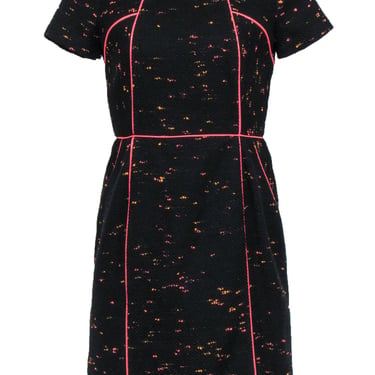 Shoshanna - Black & Neon Tweed Short Sleeve Dress Sz 4
