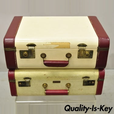 Vintage Horton & Hubbard Cari-Lite Hard Luggage Travel Suitcase - a Pair