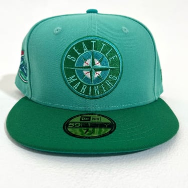 New Era Hat Club Exclusive Teal/Green Seattle Mariners &quot;25th Anniversary&quot; Fitted Hat Sz. 7 1/2