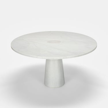 Angelo Mangiarotti 'Eros' Dining Table in Carrara Marble for Skipper, Italy, 1970s