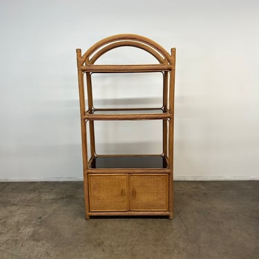 Pencil Reed Bookcase with Smoked Glass 