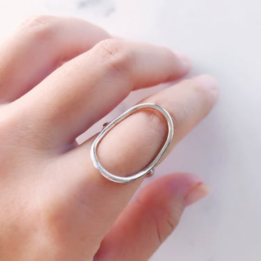 Silver Oval Ring - Makanui Ring,Open Oval Ring,Sterling Silver Oval Ring,Statement Ring,Sterling Silver Ring,Infinity Ring,Hawaiian Jewelry 