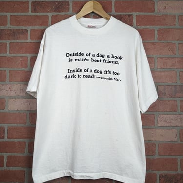 Vintage 90s Double Sided Groucho Marx Quote ORIGINAL Bookstore Tee - Extra Large 