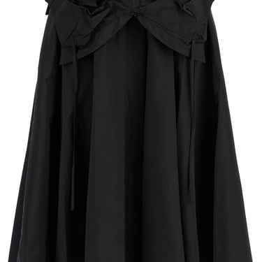 Maison Margiela Black Pleated Midi Skirt In Polyamide Women