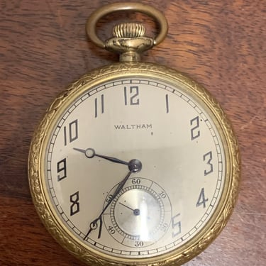 1950s Waltham Screwback Pocket Watch Gold Filled 