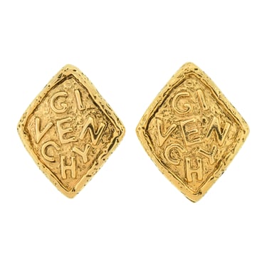 Givenchy Vintage Gold Statement Namesake Diamond Shaped Earrings