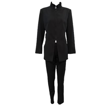 Dirk Bikkembergs Y2K Black Pant Suit with Zip Up Hem